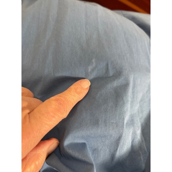 ZARA boho peasant Blue Button Front Shirt Dress Long Sleeve‎ Cinched Waist XS - Picture 6 of 10